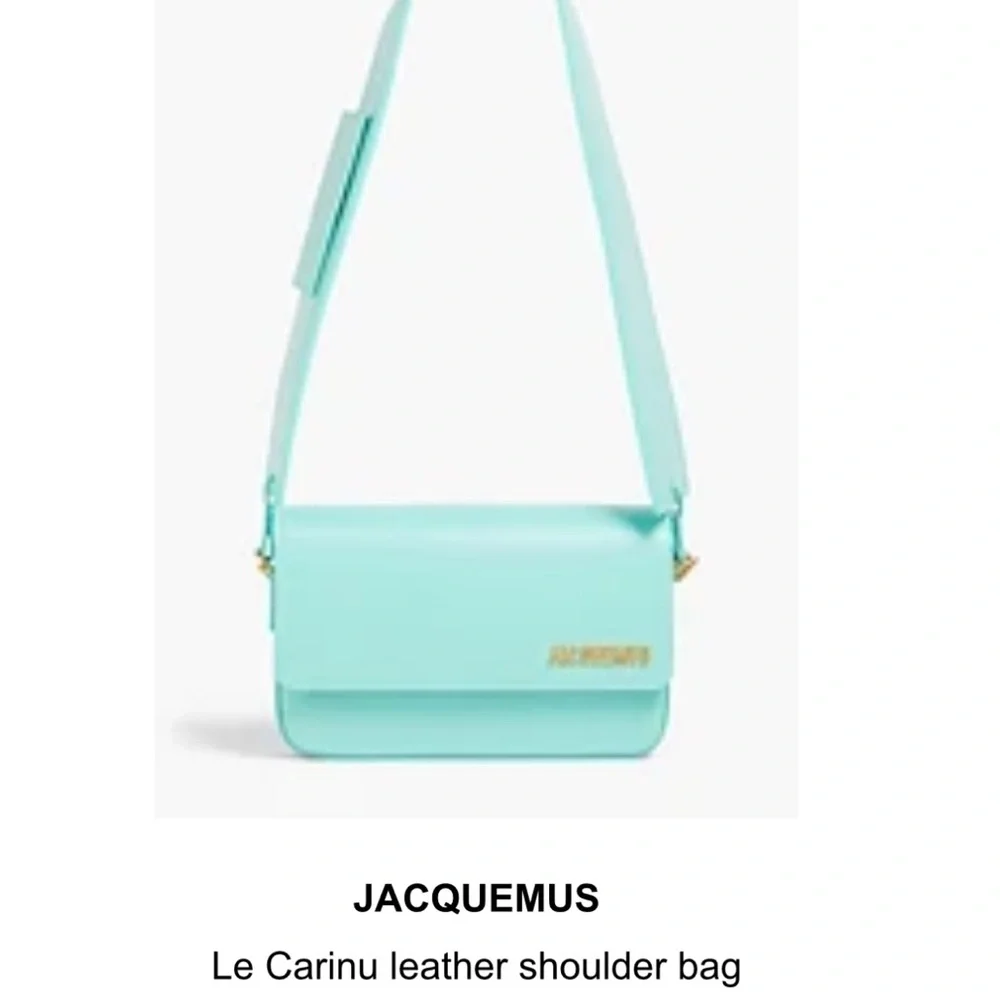 Jacquemus light turquoise le Carinu bag with Gold Hardware- like new - Picture 14 of 16